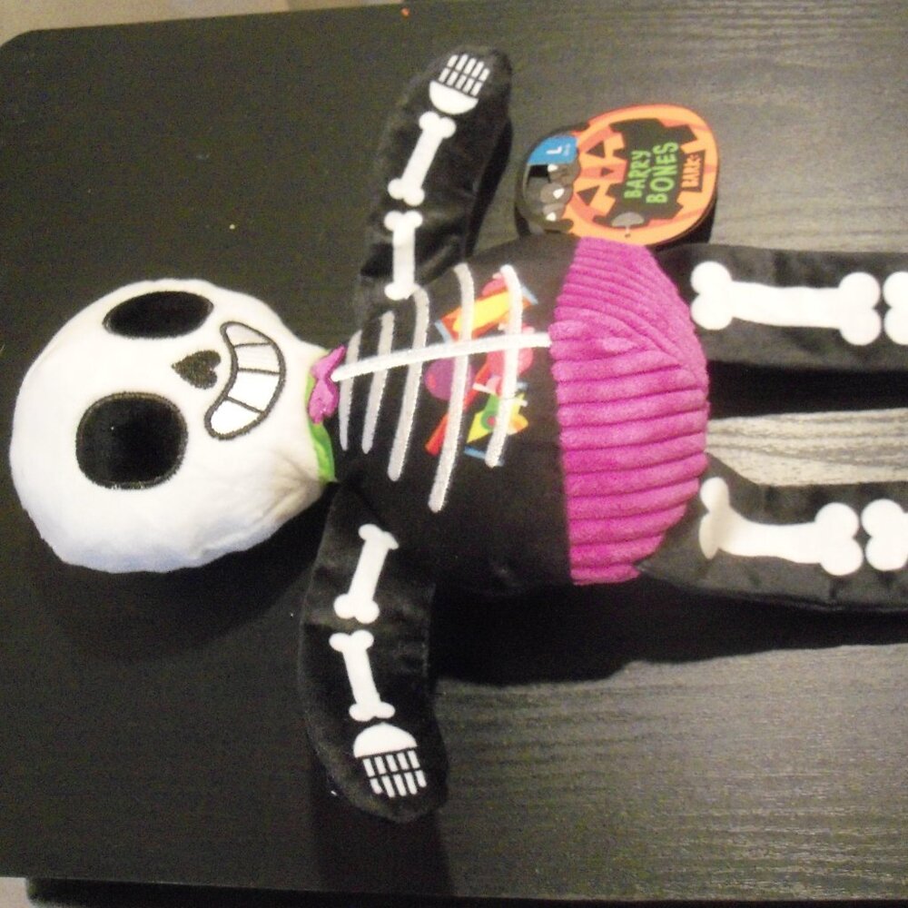 Halloween Skeleton Dog Toy - Black and White